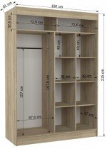 ADRK - Garderobna omara z drsnimi vrati Keita - 150 cm