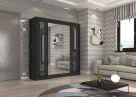 Garderobna omara z drsnimi vrati Keita - 200 cm