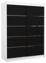 ADRK - Garderobna omara z drsnimi vrati Luft - 150 cm - bela/črna