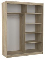 ADRK - Garderobna omara z drsnimi vrati Luft - 150 cm - bela/črna