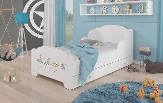 ADRK - Otroška postelja Amadis grafika s predalom - 70x140 cm 