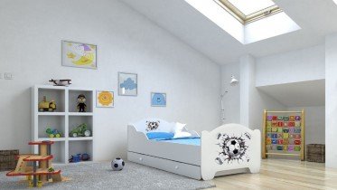 ADRK - Otroška postelja Amadis grafika s predalom - 70x140 cm 