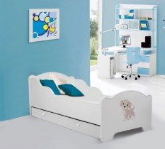 ADRK - Otroška postelja Amadis grafika s predalom - 80x160 cm 