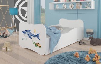 ADRK - Otroška postelja Gonzalo grafika - 70x140 cm s predalom