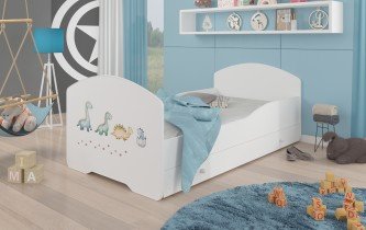 ADRK - Otroška postelja Pepe grafika - 70x140 cm s predalom