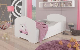 ADRK - Otroška postelja Pepe grafika - 70x140 cm s predalom