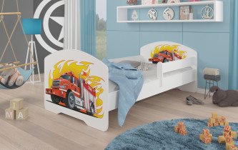 ADRK - Otroška postelja Pepe grafika - 80x160 cm z ograjico