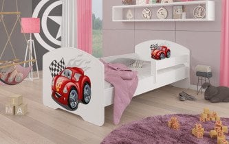 Otroška postelja Pepe grafika - 80x160 cm z ograjico