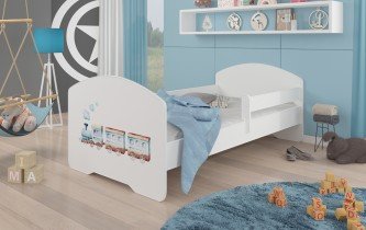 ADRK - Otroška postelja Pepe grafika - 70x140 cm z ograjico