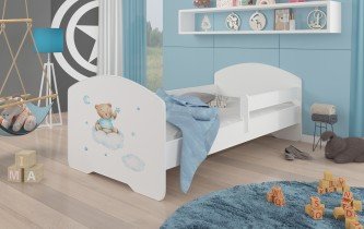 ADRK - Otroška postelja Pepe grafika - 70x140 cm z ograjico