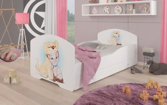 ADRK - Otroška postelja Pepe grafika - 80x160 cm s predalom