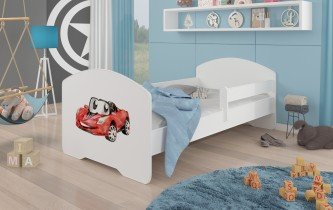 ADRK - Otroška postelja Pepe grafika - 80x160 cm z ograjico