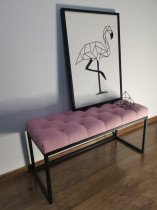 Roza, globoki gumbi, črno podnožje