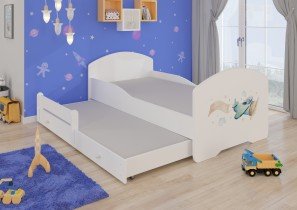 ADRK - Otroška postelja Pepe II grafika z dodatnim ležiščem - 80x160 cm