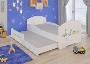 ADRK - Otroška postelja Pepe II grafika z dodatnim ležiščem - 80x160 cm