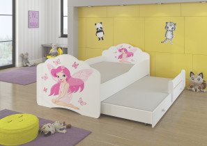 ADRK - Otroška postelja Casimo II grafika z dodatnim ležiščem - 70x140 cm