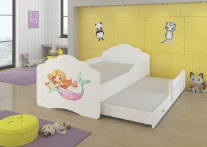 ADRK - Otroška postelja Casimo II grafika z dodatnim ležiščem - 80x160 cm