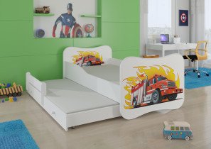 ADRK - Otroška postelja Gonzalo II grafika z dodatnim ležiščem - 70x140 cm