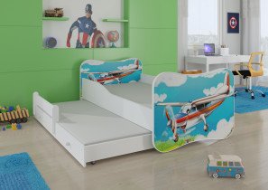 ADRK - Otroška postelja Gonzalo II grafika z dodatnim ležiščem - 70x140 cm