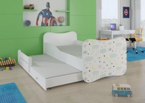 ADRK - Otroška postelja Gonzalo II grafika z dodatnim ležiščem - 80x160 cm