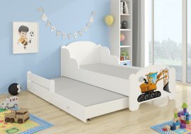 ADRK - Otroška postelja Amadis II grafika z dodatnim ležiščem - 70x140 cm 