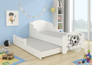 ADRK - Otroška postelja Amadis II grafika z dodatnim ležiščem - 70x140 cm 