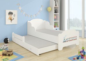 ADRK - Otroška postelja Amadis II grafika z dodatnim ležiščem - 80x160 cm 