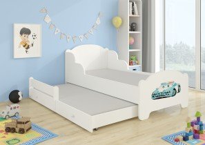 ADRK - Otroška postelja Amadis II grafika z dodatnim ležiščem - 80x160 cm 