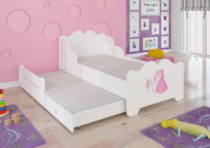 ADRK - Otroška postelja Ximena II grafika z dodatnim ležiščem - 70x140 cm