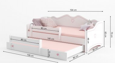 ADRK - Otroška postelja z dodatnim ležiščem Emka II - 80x160 cm