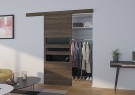 Drsna medsobna vrata Alena 80 - pepel