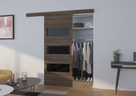 Drsna medsobna vrata Ares 90 - pepel