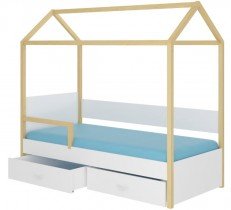 ADRK - Otroška postelja Otello z ograjico - 80x180 cm - bor/bela