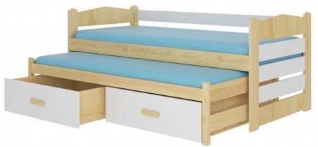 ADRK - Otroška postelja Tiarro - 80x180 cm - naravni bor/bela