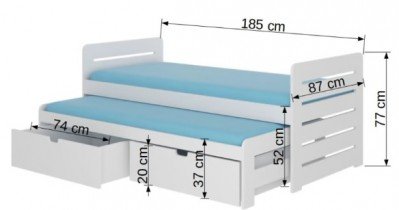 ADRK - Otroška postelja Tomi - 80x180 cm - naravni bor
