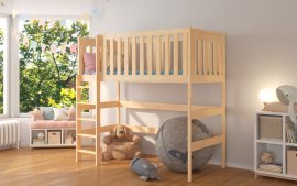 Visoka postelja Lara - 90x200 cm - bor