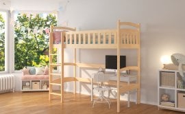 Visoka postelja Miago - 80x180 cm - bor