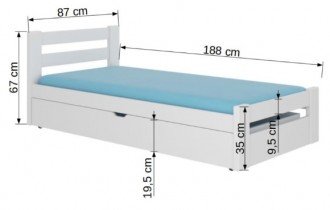 ADRK - Otroška postelja Nelga - 80x180 cm