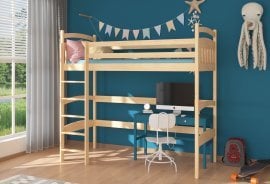 Visoka postelja Tosto - 90x200 cm - bor