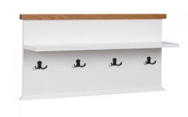 Stenski obešalnik Galineo Gal P03 - bel/hrast naraven