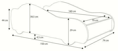 ADRK - Otroška postelja Avto 4x4 - 70x140 cm