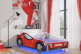 ADRK - Otroška postelja Cars 70x140 cm + LED