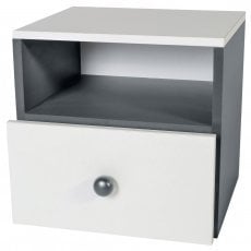 Nočna omarica za otroško sobo Emi - siva+bela 2