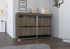 Regal Capito z drsnimi vrati - temni pepel