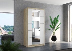 ADRK - Garderobna omara z drsnimi vrati Ksawer - 100 cm