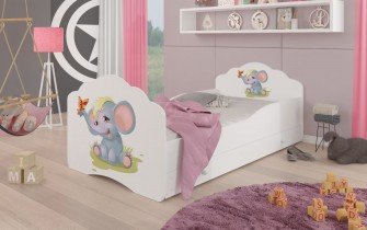 ADRK - Otroška postelja Casimo grafika s predalom - 80x160 cm