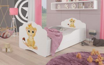 ADRK - Otroška postelja Casimo grafika s predalom - 70x140 cm