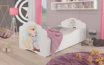 ADRK - Otroška postelja Casimo grafika s predalom - 80x160 cm