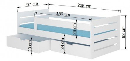 ADRK - Otroška postelja Bemma - 90x200 cm - bor