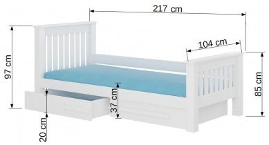 ADRK - Otroška postelja Carmel - 90x200 cm - bor